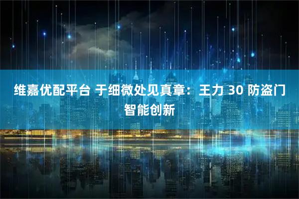 维嘉优配平台 于细微处见真章：王力 30 防盗门智能创新