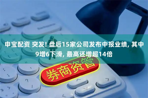 申宝配资 突发! 盘后15家公司发布中报业绩, 其中9增6下滑, 最高还增超14倍
